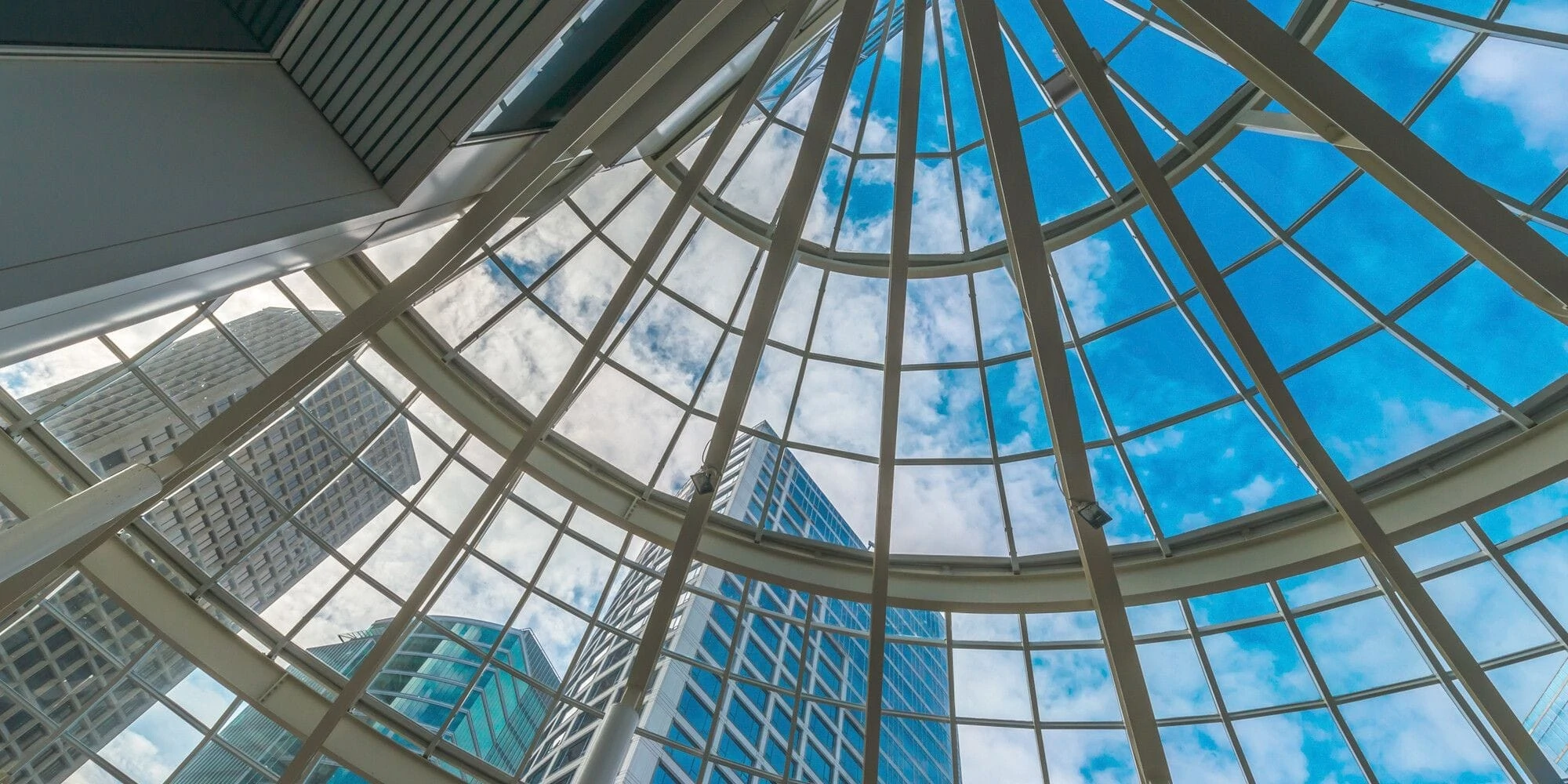 View of the sky inside the building